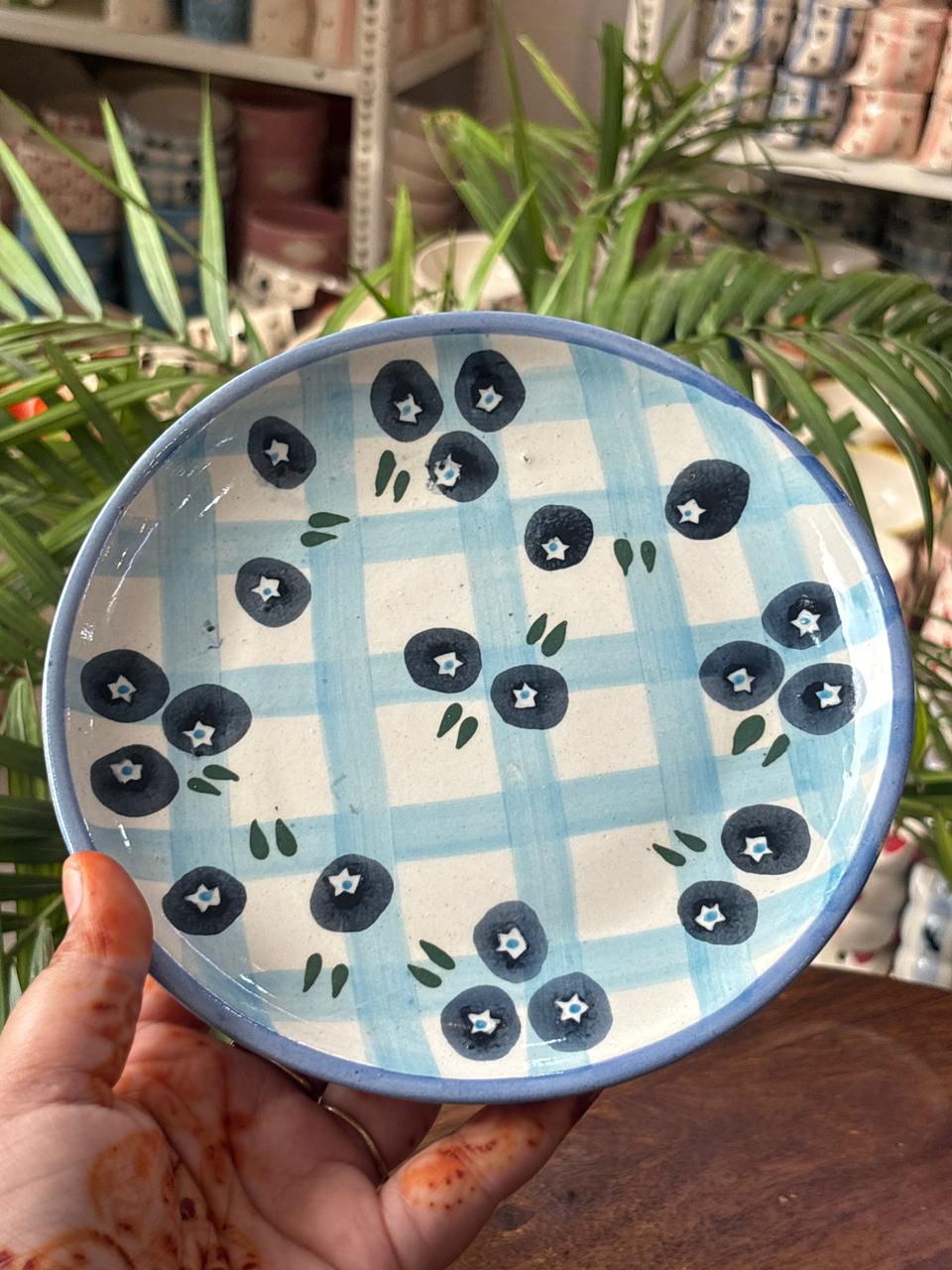 Berry Check Snack Plates Set (Set of 2)