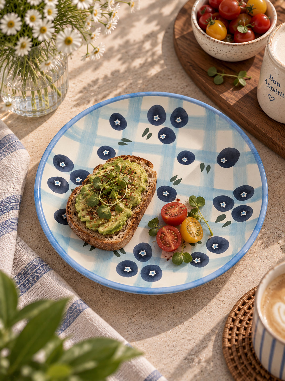 Berry Check Snack Plates Set (Set of 2)