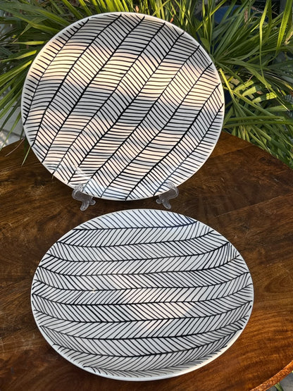Black Willow Charm Handcrafted Premium Dinner Plates Set of 2