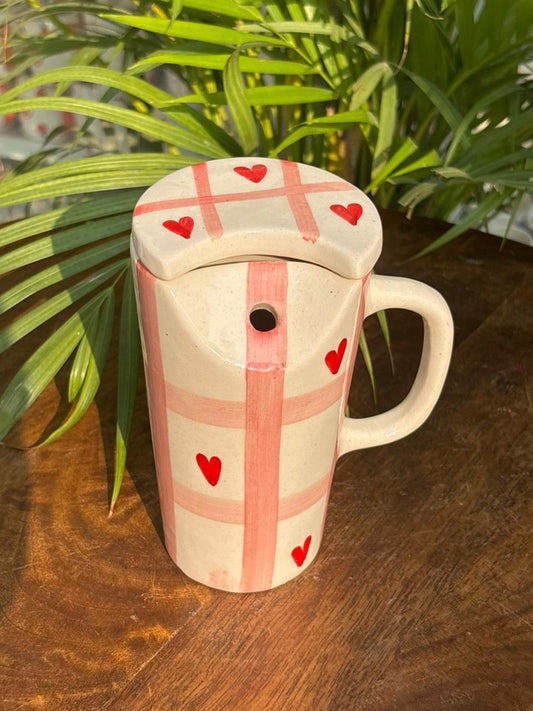 Bloom & Blush Ceramic Sipper with Lid