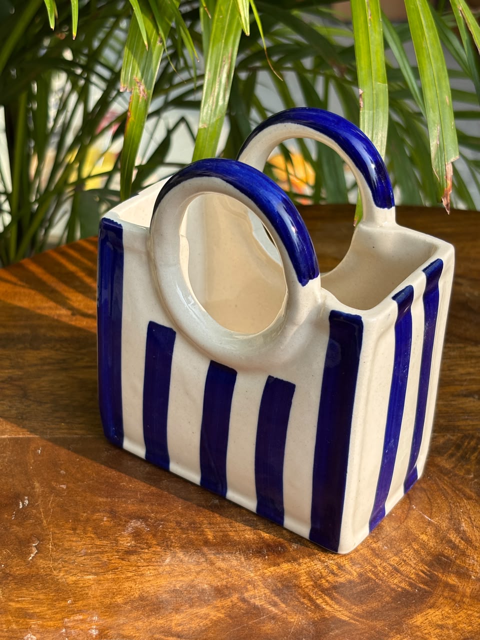 Blue Stripe Cutlery Holder
