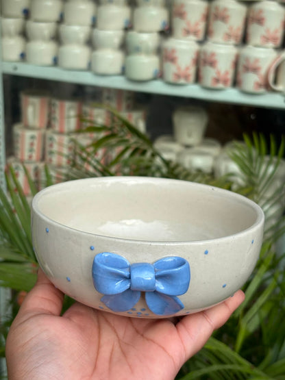 Blue Blush Bow Snack Bowl