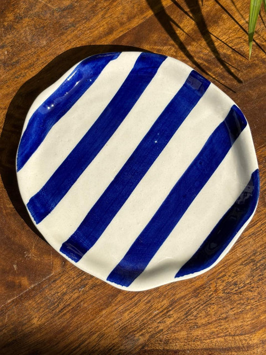 Blue Candy Swirl Snack Plate (Set of 2)