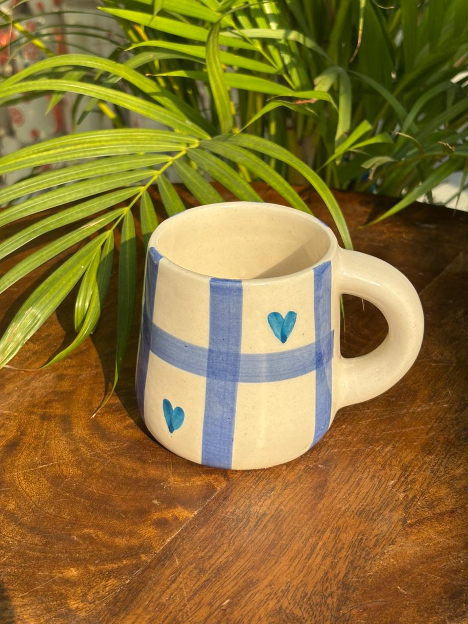 Blue Check Bliss Mug