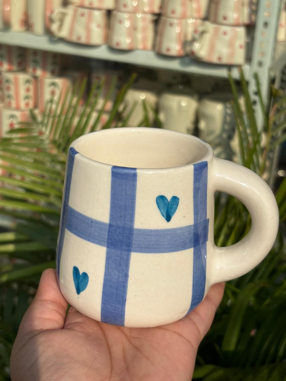 Blue Check Bliss Mug