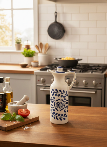 Blue Floral Oil-Dispenser