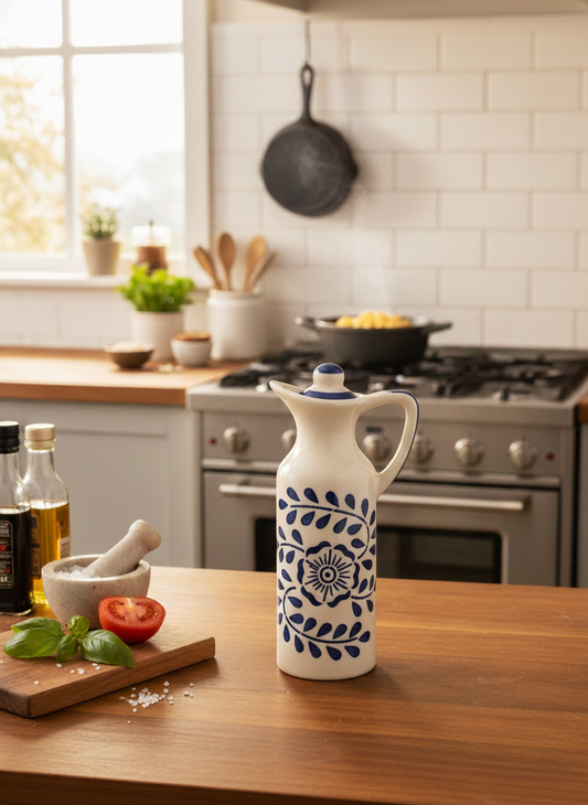 Blue Floral Oil-Dispenser