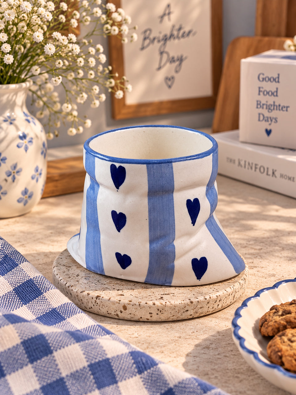 Blue Heart Sack Mug