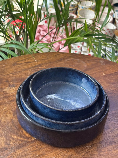 Blue Meadow Reverie Serving Bowl Set (Set of 3)