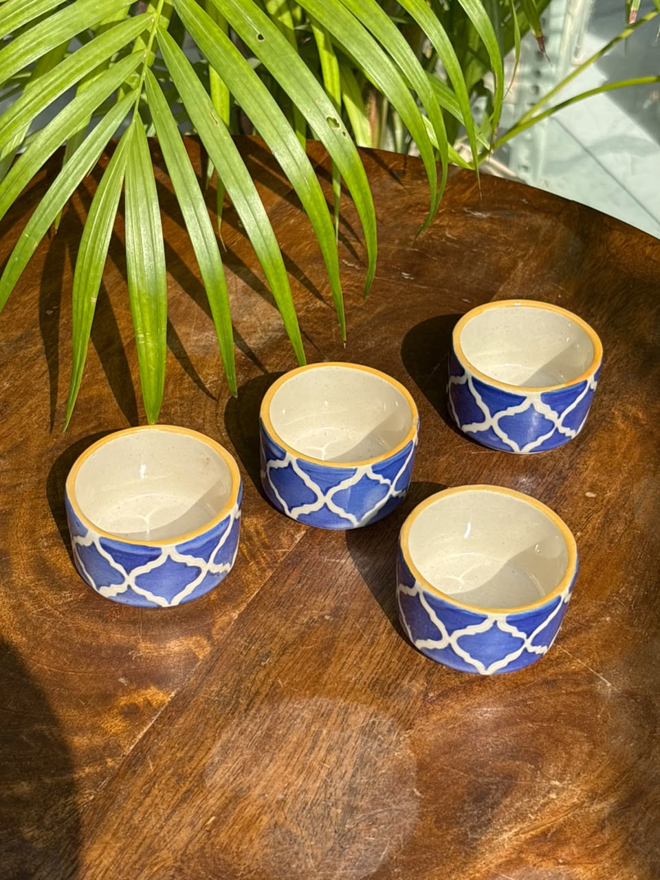 Blue Moroccan Dip Bowls Set (Set of 4)