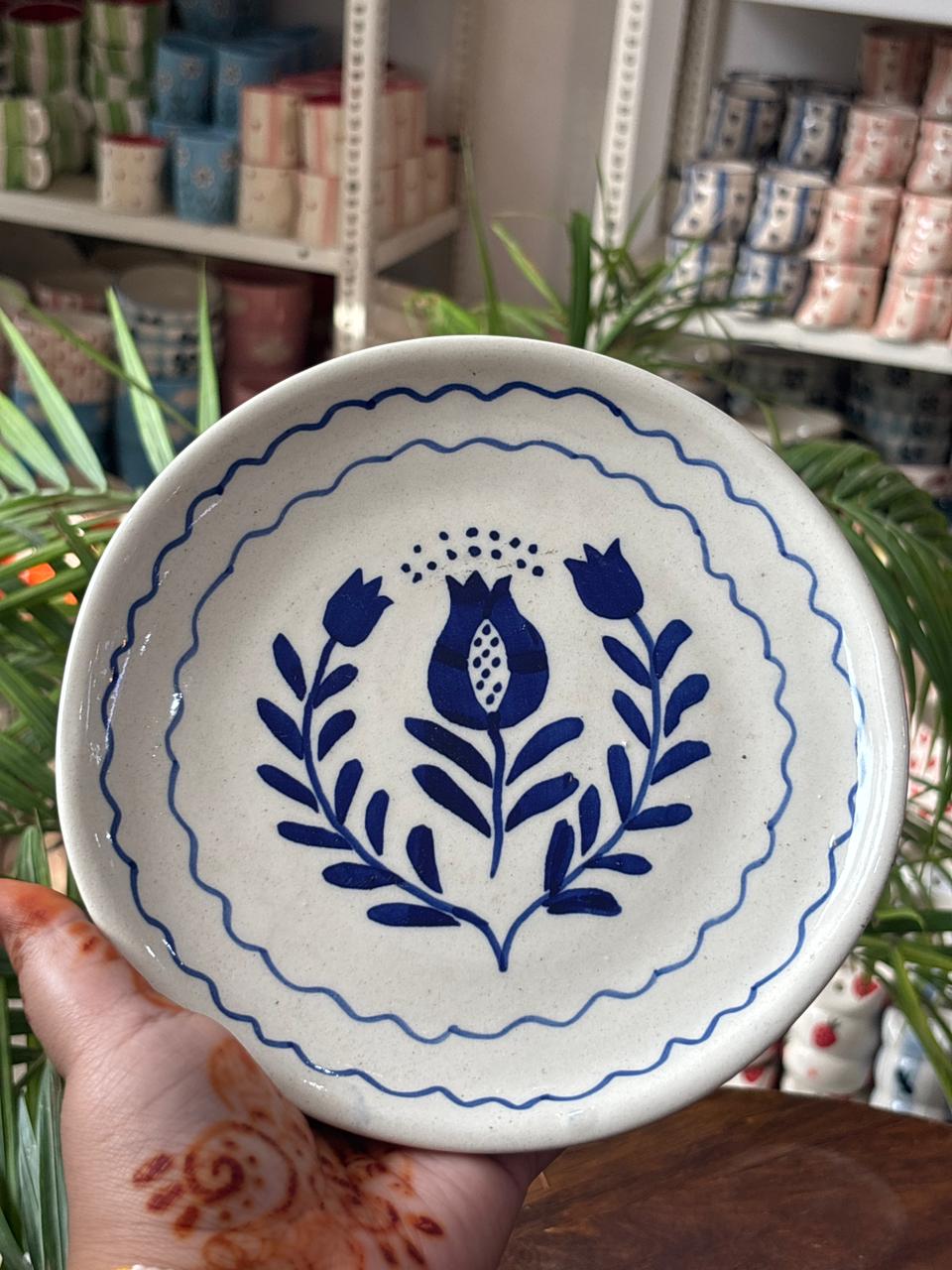 Blue Reverie Snack Plates Set (Set of 2)