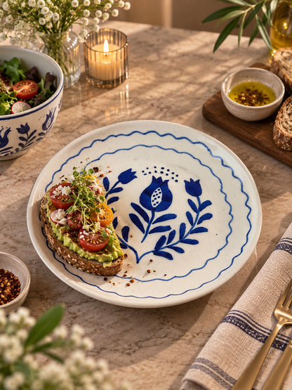 Blue Reverie Snack Plates Set (Set of 2)