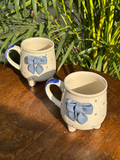 Blue Scarlet Bow Leg Coffee Mug