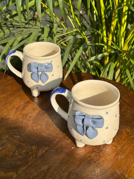 Blue Scarlet Bow Leg Coffee Mug