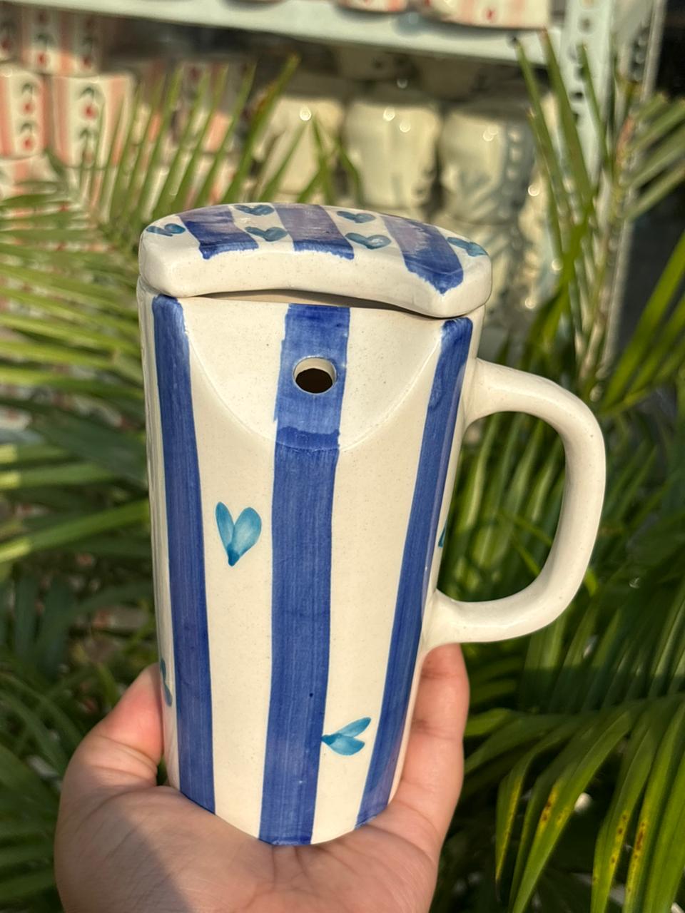 Bluebell Breeze Ceramic Sipper with Lid