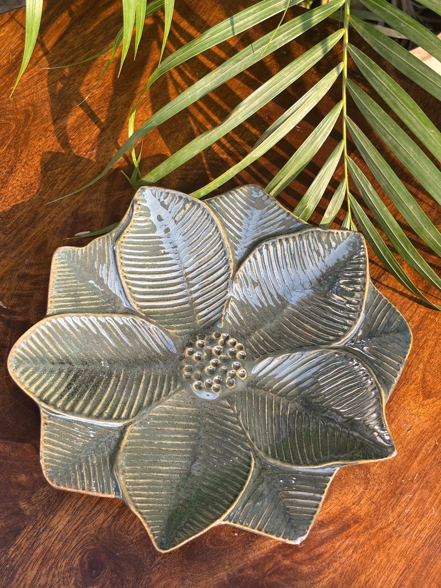 Blush Bloom-Green Platter