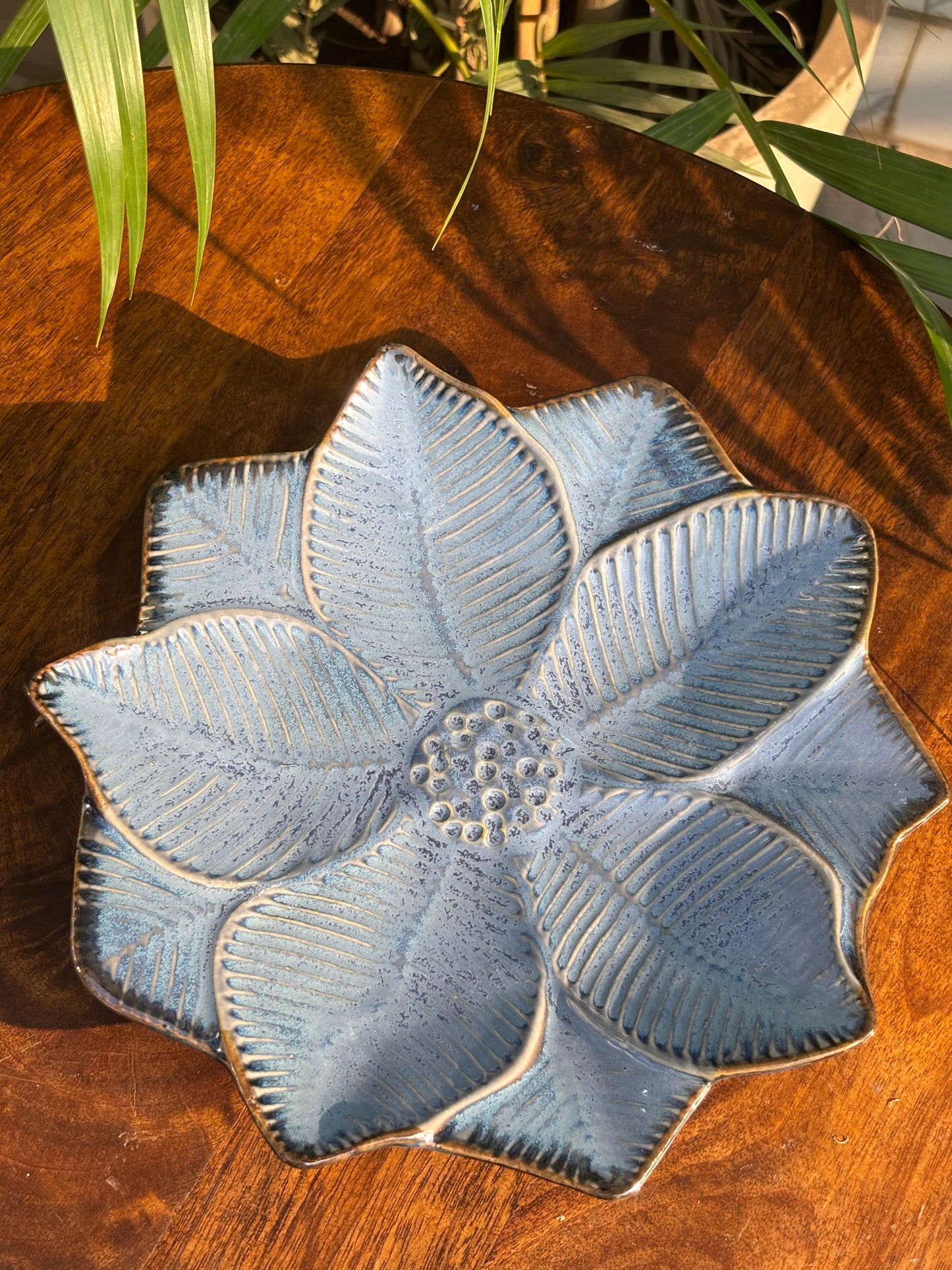 Blush Bloom-Metallic Blue Platter