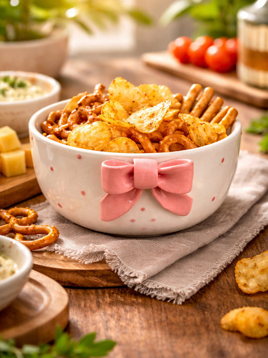 Blush Bow Snack Bowl