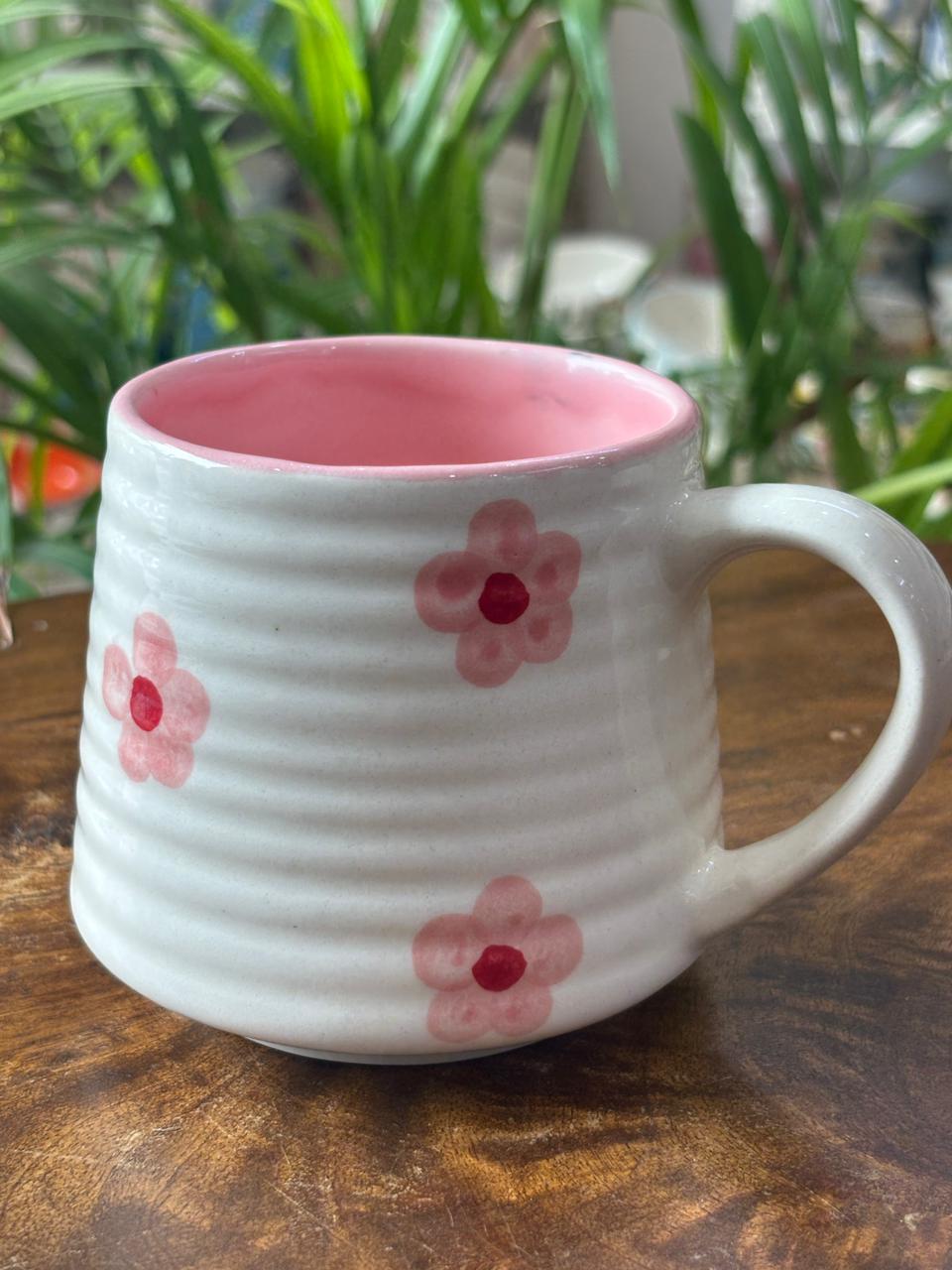 Blush Pink Blossom Ripple Mug