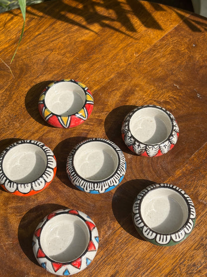 Boho Folk Tealight Holders – (Set of 5 Assorted)