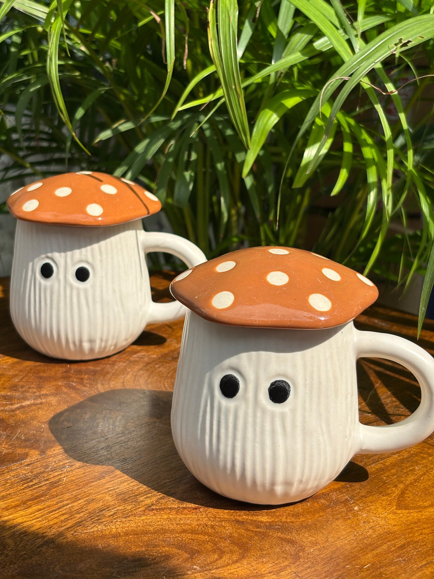 Brown Mushroom Magic Coffee Mug with Lid