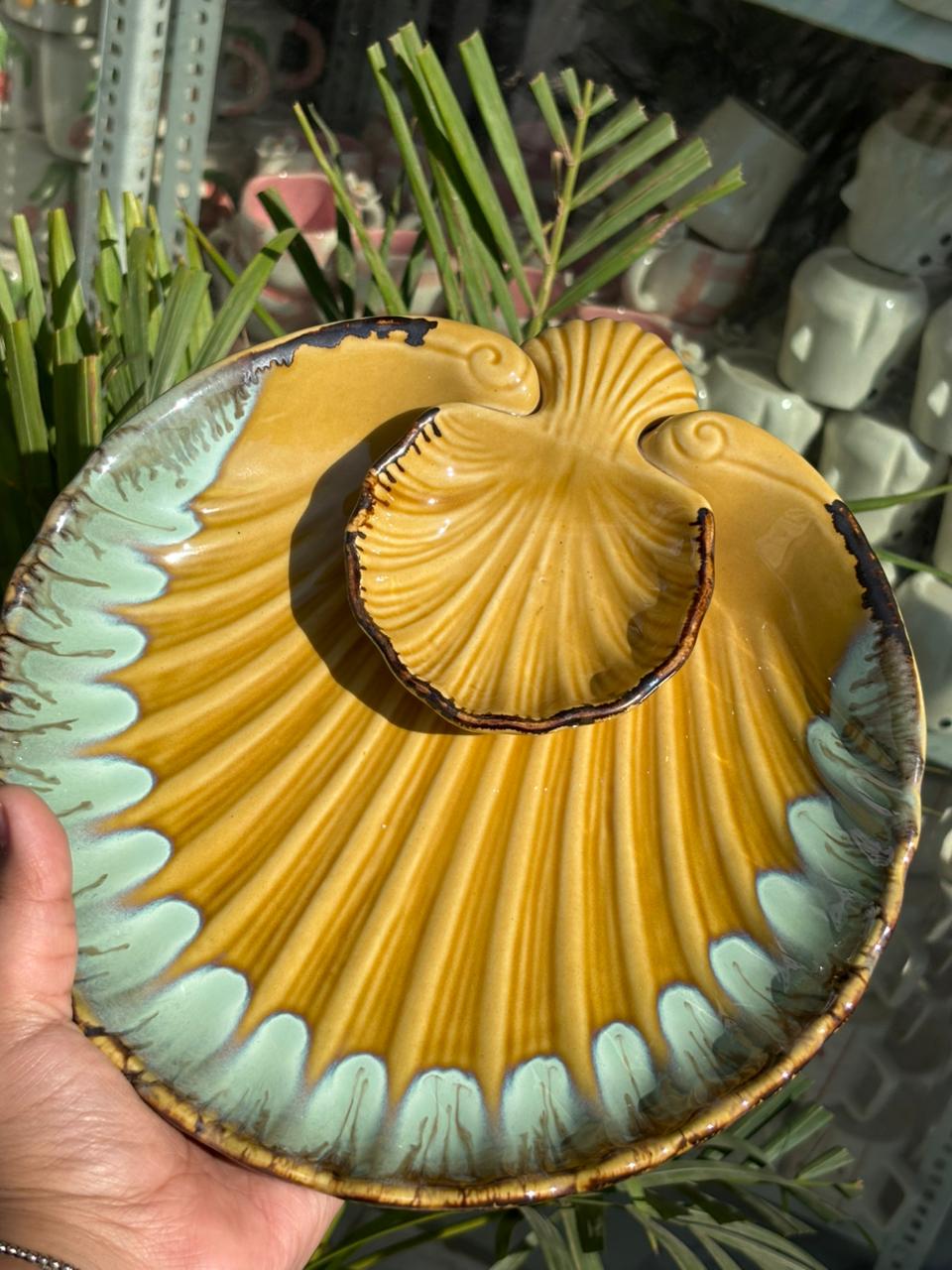 Brown Seashell Delight Serving Platter