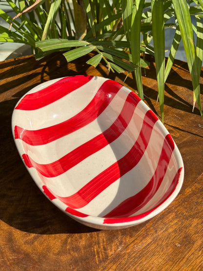 Red Candy Swirl Snack Bowl