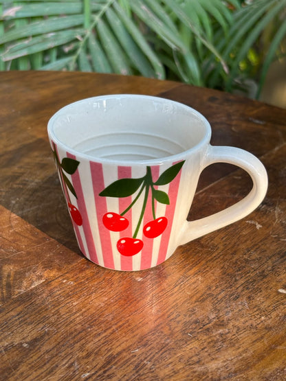 Cherry Éclat Ceramic Tea Cups (Set of 2)
