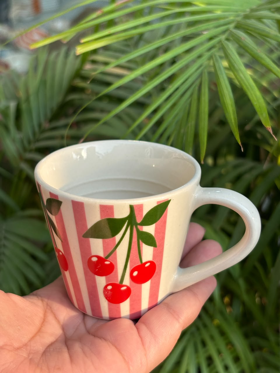Cherry Éclat Ceramic Tea Cups (Set of 2)