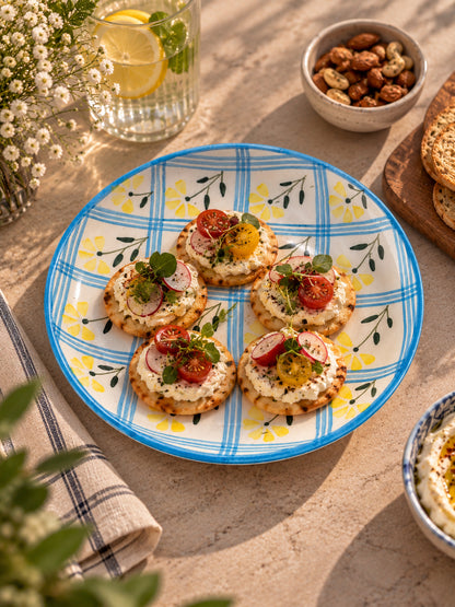 Citrus Check Snack Plates Set (Set of 2)