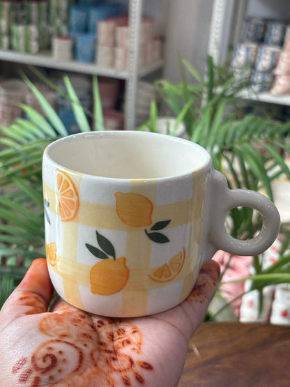 Citrus Honey Check Coffee Mug