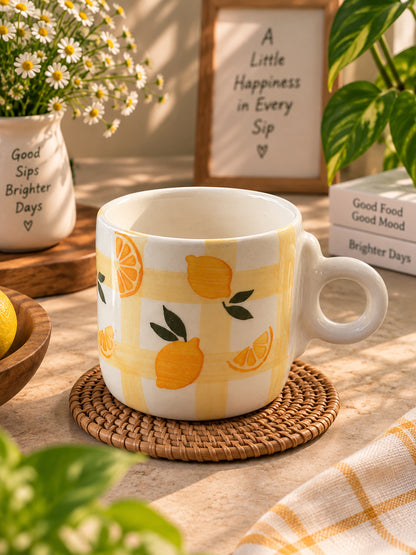 Citrus Honey Check Coffee Mug