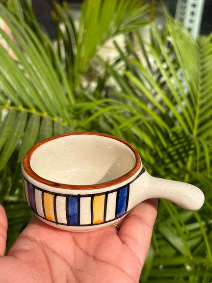 Colorful Lines Dip Bowls with Handle (Set of 2)