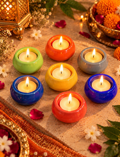 Colour Pop Tealight Holder – (Set of 5 Assorted)