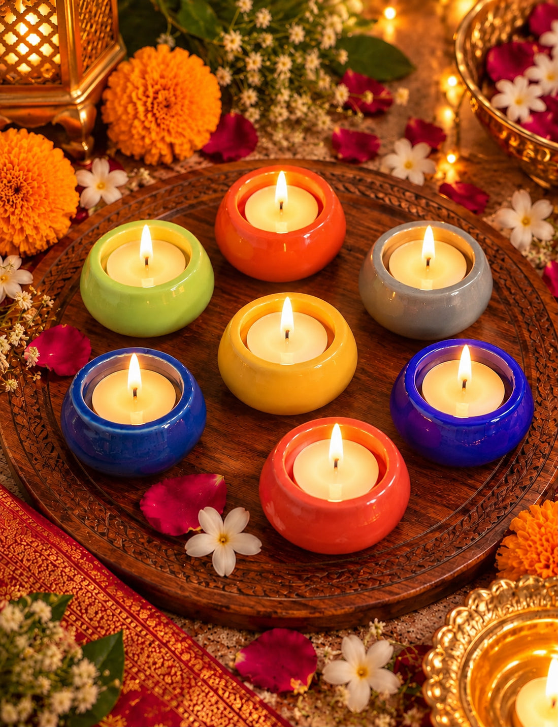 Colour Pop Tealight Holder – (Set of 5 Assorted)