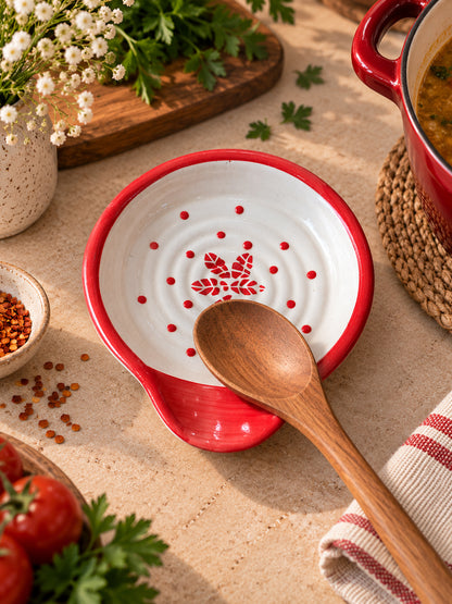 Crimson Bloom Spoon Rest (Set of 2)