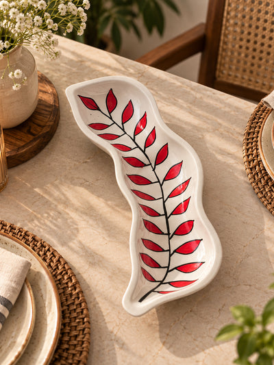 Crimson Leaf Elegance Platter