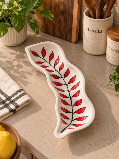 Crimson Leaf Elegance Platter