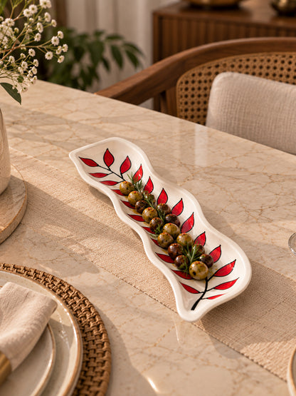 Crimson Leaf Elegance Platter
