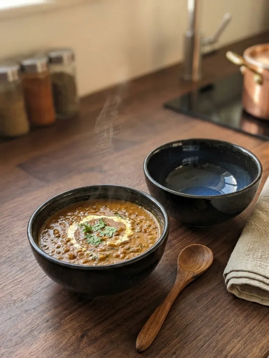 Blue Black Glaze Curry Bowl Set of 2
