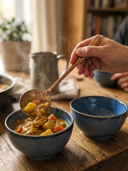 Metallic Blue Glaze Curry Bowl Set of 2