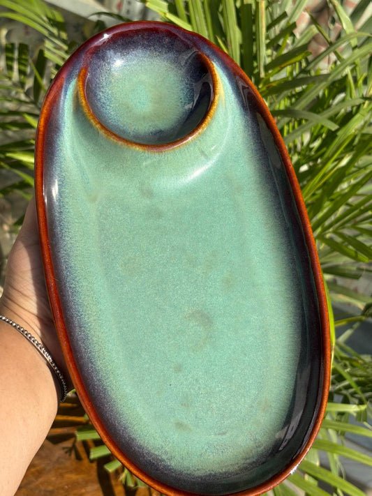 Emerald Glow Serving Platter