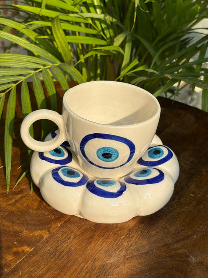 Evil Eye Blessing Mug & Saucer Set