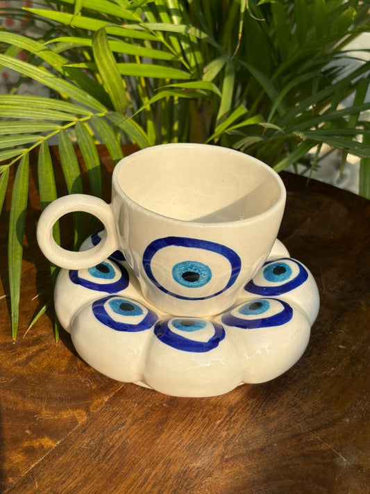 Evil Eye Blessing Mug & Saucer Set