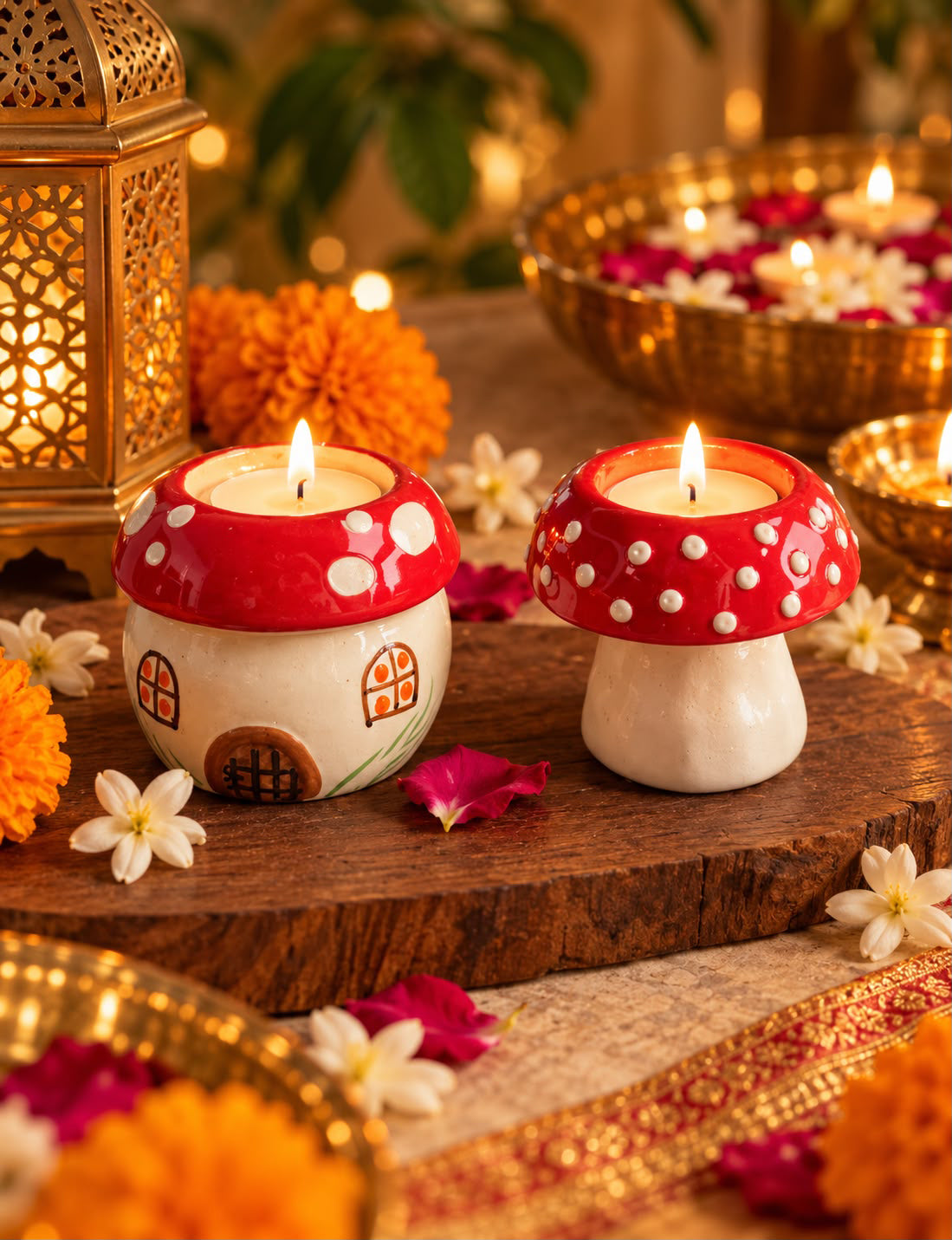 FairyShroom Tea Light Holders (Set of 4 Assorted)