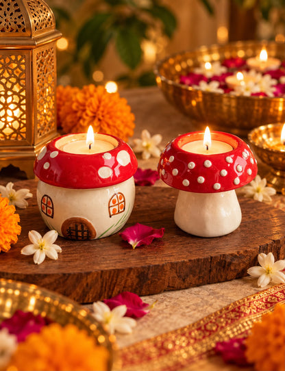 FairyShroom Tea Light Holders (Set of 4 Assorted)
