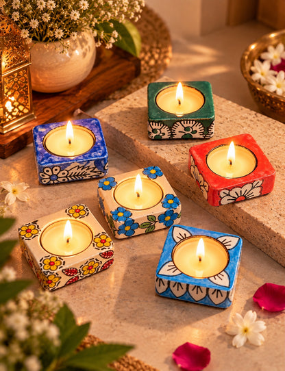 Floral Fiesta Tealight Holders – (Set of 5 Assorted)