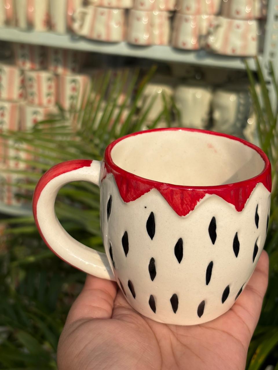 Fruity Delight Chunky Mug- Red