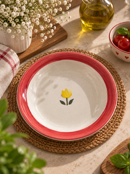 Golden Bloom Pasta Plates (Set of 2)