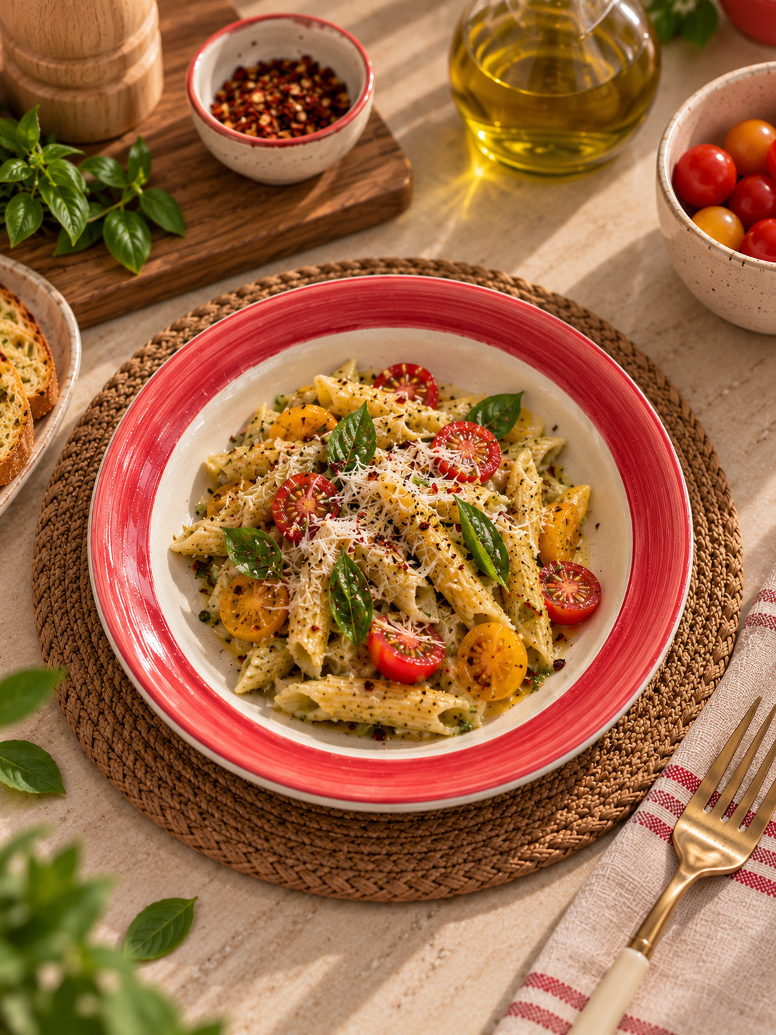 Golden Bloom Pasta Plates (Set of 2)